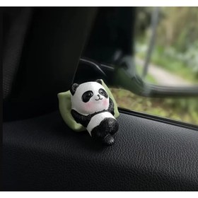 Resim SYNOPE 5 Cm Stickerlı Yapıştırmalı Sevimli Panda Araba Biblosu Süsü Aksesuarı Torpido Üstü Süsü Biblosu 