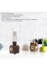 Resim LEERFEI VİNTAGE Ahşap Retro Bluetooth hoparlör, FM radyolu, şarj edilebilir kablosuz hoparlör, 