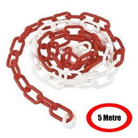 Resim LOREX Lr-1031 Plastik Trafik Zinciri-6cm-5m Kırmızı-beyaz 