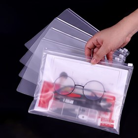 Resim 5 adet Fermuarlı Şeffaf PVC Dosya Çantası - Su Geçirmez, Dayanıklı PP Malzeme Öğrenci Sınavları ve Ofis Kullanımı için, Dosya Düzenleyici | Şeffaf Tasarım | Dayanıklı PVC Malzeme 