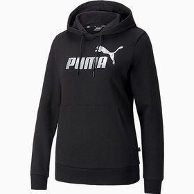 Resim ESSENTIALS+ METALLIC Logo Kadın Kapüşonlu SWEATSHIRT 