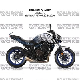 Resim Yamaha Mt-07 Kaplama Sticker Venom Design Motor Kaplama Modeli Hazır Kit 2018-2020 Uyumlu Siyah 