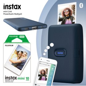 Resim Fujifilm Instax Mini Link Mavi Akıllı Yazıcı - 10'lu Mini Film Ve Powerbank Hediyeli 