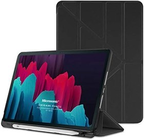 Resim Microsonic Samsung Galaxy Tab S7 T870 için Kılıf Origami Pencil Siyah [Galaxy Tab S7 T870 ile Uyumlu Kılıf - Siyah] 