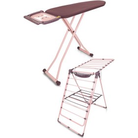 Resim Perilla Silvia Ütü Masası İronika Kalın Borulu Kurutmalık Mürdüm Set Mürdüm 