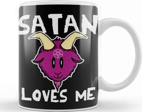Resim Funny Satanic Satan Loves Me Lucifer Gift Idea 01 Kupa Bardak Porselen 