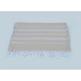 Resim Sultan Peştemal Bej %100 Pamuk 90x180 Cekme Yapmaz Banyo-Plaj Havlusu 