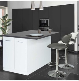 Resim MARY MUTFAK ADASI -115 CM -BEYAZ -ANTRASİT TEZGAH DAHİL Antrasit - Beyaz 