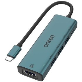 Resim Sones Onten Uc123 5'i 1 Arada Usb-c / Type-c - Hdmı + Usb3.0 Hub 5v Girişli Yerleştirme İstasyonu 