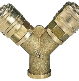 Resim Einhell Çift Girişli Basınçlı Hava Çıkış Borusu C. R3/8" (Kompresör Aksesuarı, 2'li Hava Dağıtıcı, 2x Hızlı Bağlantı, Pirinçten) - 4139680 