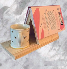 Resim Tiydem Kitap Sayfası Tutucu Standı, Bardak Tutuculu Ahşap Üçgen Ayraç, Masa Üstü Kitap Okuma Desteği 