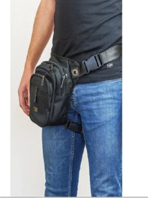 Resim OGDO - Çok Gözlü Su Geçirmez Bel Bacak Omuz Motosiklet Kurye Çantası - 4962 