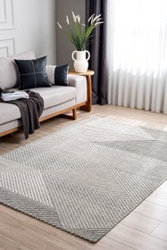Resim Retro Krem Gri Tozumaz Halı 19270A - Krem Gri / 100 x 150 