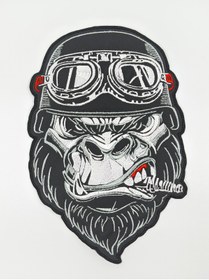 Resim Atolye Luxora Öfkeli Goril Stil Motorcu Yelek ve Çeket ,Sırt Patch, Yama 