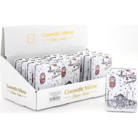 Resim Taşlı İstanbul Tasarımı El Aynası Kalın Alk2484 Renkli 