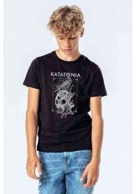 Resim Skull Kurukafa Metal Music Baskılı Unisex Çocuk Siyah Tshirt 