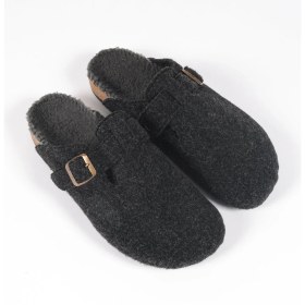 Resim Erkek Antrasit Keçe Peluş Astarlı Kışlık Ev Içi Terlik - Fenti-A 