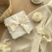 Resim Boho Şık Pileli Kurdele ile Lotus Yaprağı Kenarı - Polyester Kumaş Hediye Paketi Bağlama İpi Tatil Süslemeleri için, Mükemmel Halloween, Noel, Paskalya, Şükran Günü için 