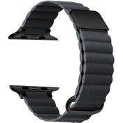 Resim ​​​Watch 7 41mm Uyumlu KRD-78 PU Deri Kordon Strap Kayış CLO- Koyu Gri 
