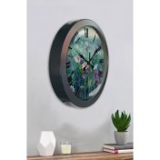 Resim Bahat Salon Ofis Duvar Saati Gri Metal Çerçeve 36 cm 