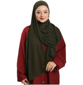 Resim Hürrem Bone Haki Pratik Hazır Geçmeli Bone Şal Şifon Düz 2506 09 haki 