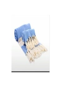 Resim Elmas Desenli , 100 X 180 Mikrofiber Teknoloji İle Çabuk Kurur Peştemal Mavi Beyaz Çok Renkli 