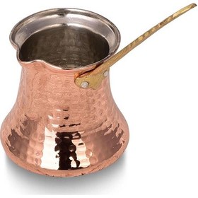 Resim Turna Bakır Kervan Cezve 7 No İnce 7 Fincan Makine Dövme Kırmızı 