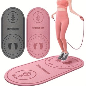 Resim TPE Sıçrama İpi Matı 6mm/8mm Kalınlığında Asana Kılavuz Çizgili - Yüksek Yoğunluklu Şok Emici Egzersiz Zemin Matı - Yüksek Yoğunluklu Fitness Eğitimi ve Vücut Antrenmanları İçin Güvenli Kaymaz Yüzey - Zemin Koruma, Temizlemesi Kolay 