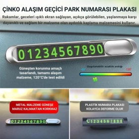 Resim Coofbe Hc Seri Gizlenebilir Çift Numaralı Araç Park Telefon Numaratörü Araç Numara Kiti Geçici Park Telefon Numaratörü 