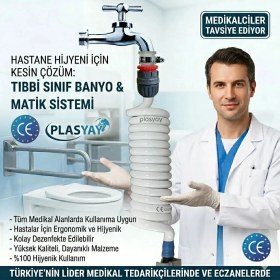 Resim Plasyay Spiral Wc Taharet Hortumu Rekorlu ve Duvara Sabitlemeli 2 Metre Beyaz 
