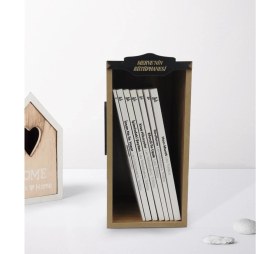 Resim BK Kişiye Özel Isimli Ahşap Kütüphanede Tolstoy Unutulmaz Eserleri(6 Kitap) ve Kitap Ayracı Hediye Seti 