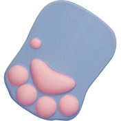 Resim Prettyia Karikatür 3D Mouse Pad Kedi Pençe Bilek Desteği Kaymaz Yumuşak Hafif Mavi (Yurt Dışından) 