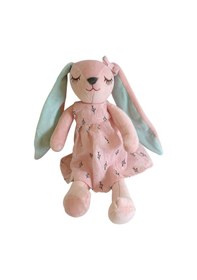 Resim Uzun Kulaklı Sevimli Tavşan Peluş Oyuncak Uyku Oyun Arkadaşı 35 Cm Pembe 