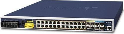 Resim Industrial L3 24-Port 10/100/1000T 802.3at PoE + 4-Port 10G SFP+ Managed Ethernet Switch (-40~75 deg Planet