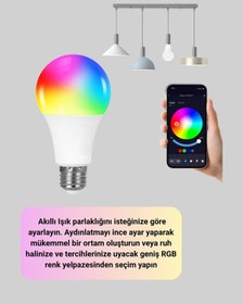 Resim Kumanda Destekli Çok Renkli Akıllı Led Ampul - Lisinya 51106331 