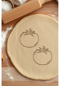 Resim Domates Kurabiye Kalıbı, Hamur Şekillendirici, Bisküvi Kalıbı, Kolay Kesim Ucu Beyaz 