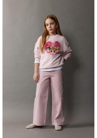 Resim DeFacto Kız Çocuk Wide Leg Kargo Geniş Paça Jean Pantolon C0451A825SMPN122 Pembe 