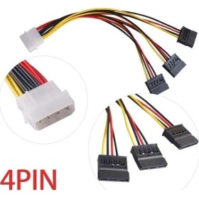Resim Assess Store 8549 Kasa Içi 3 Port Ide Molex Sata Power HDD 4 Pin Güç Kablosu 4pin Molex Erkek/ 3x 15PIN Sata Dişi 3 Port Sata Dişi 1 Port 4 Pin Ide Power Erkek 