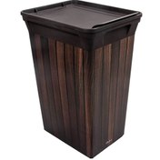 Resim QUTU Trashbin Darkwood 40 L Plastik Çöp Kovası 