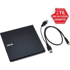 Resim ASUS SDRW-08D2S-U LITE Siyah 8X Harici DVD Yazıcı, 
