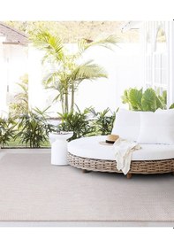 Resim Fresco Ekru Natural İskandinav Jüt Yıkanabilir Halı Kilim Balkon Ekru - Krem 