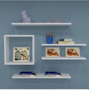 Resim Rafkestir Valdes Duvar Raf Seti Beyaz ( Parlak ) 