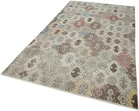 Resim 160x307 cm Kareli Kilim Bej Kareli Yün El Dokuma Modern Geometrik Etnik Eskitme Desenli Boho Oturma Odası Salon Yolluk Koridor Mutfak Halısı 