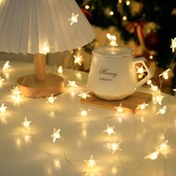 Resim 1 adet HEEMUUM Yıldızlı Gece Süsü Işığı - Modern Plastik Pembe Yıldız Dizisi Işıkları Noel, Düğünler, Partiler, Ev ve Şömine Dekoru için - Pille Çalışmayan İç/Dış Mekan Dizisi Işıkları, Noel Işıkları, Parti Atmosfer Aydınlatması, Zarif Işık Gösterisi 