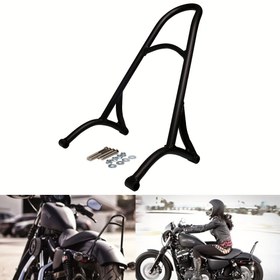 Resim Sportster & Iron XL 883/1200 için Kolay Kurulum Siyah Nazik Kişi Bar Sırt Desteği - Dayanıklı Metal, Konfor Artırma, 2004-2016 Modellerine Uygun 