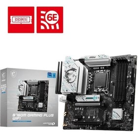 Resim Msı B760m Gamıng Plus Wıfı Ddr5 6800mhz 2xhdmı 2xdp 2xm.2 Usb 3.2 Matx 1700p 12. / 13. Ve 14. Nesi L İşlemci Uyumlu 