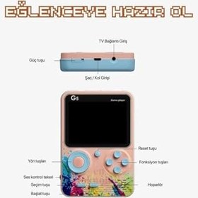 Resim G5 Game Box Mini Taşınabilir Oyun Konsolu 500 Oyunlu 