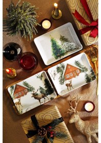 Resim Kütahya Porselen Happiness 18x13 3 Parça Düz Tabak 