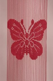 Resim KELEBEK MODEL BORDO RENK İP PERDE HAZIR DÜĞMELERİ DİKİLMİŞ İP PERDE 300 * 280 cm 