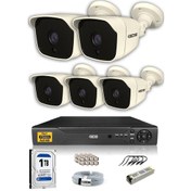 Resim IDS DS-2025HD-SET5-1TB 5 Kameralı 1080P Full HD 5 MP Sony Lensli Kamera Seti - 2025 